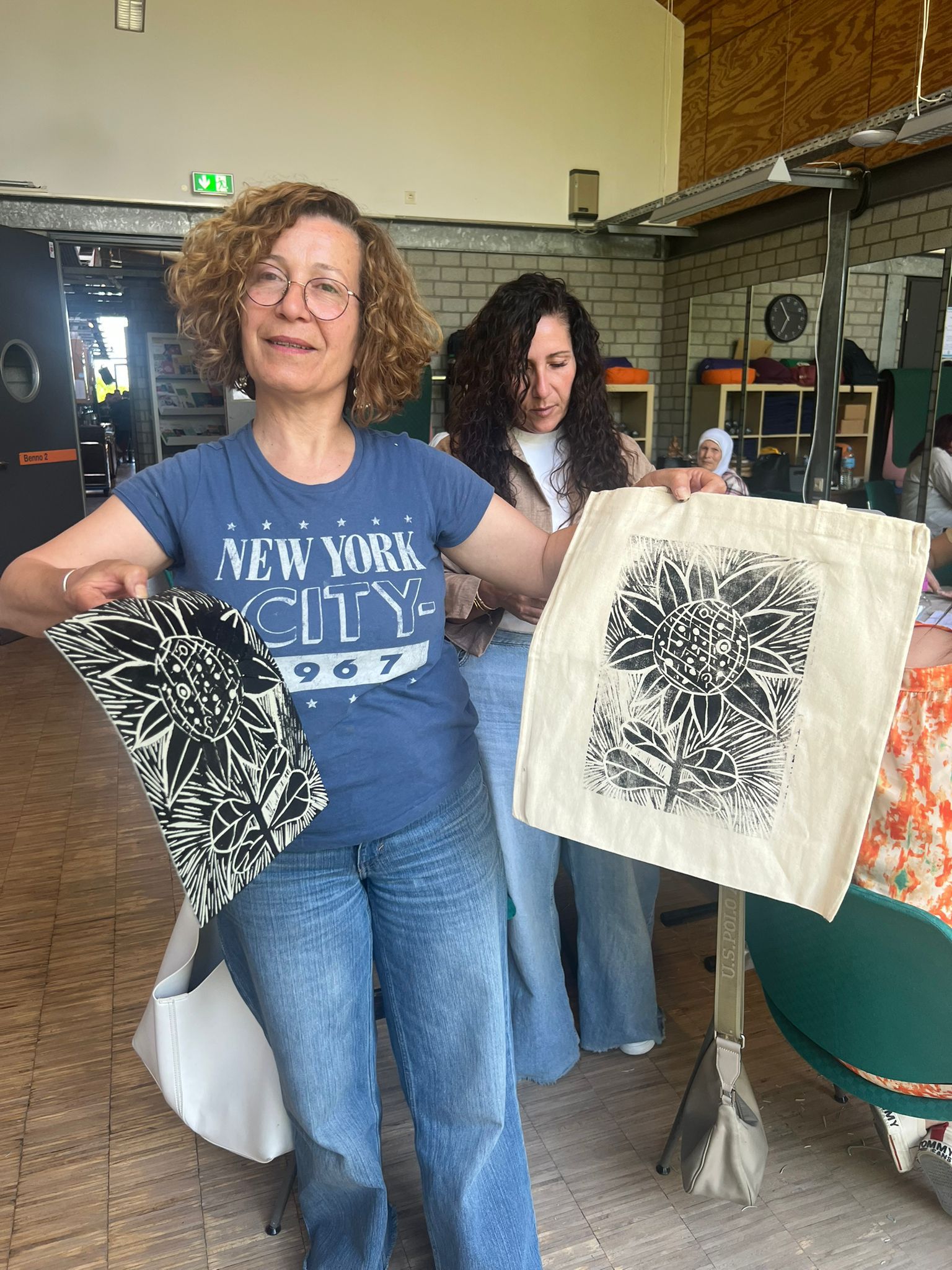 Ein Workshop zum Thema Stoffdruck